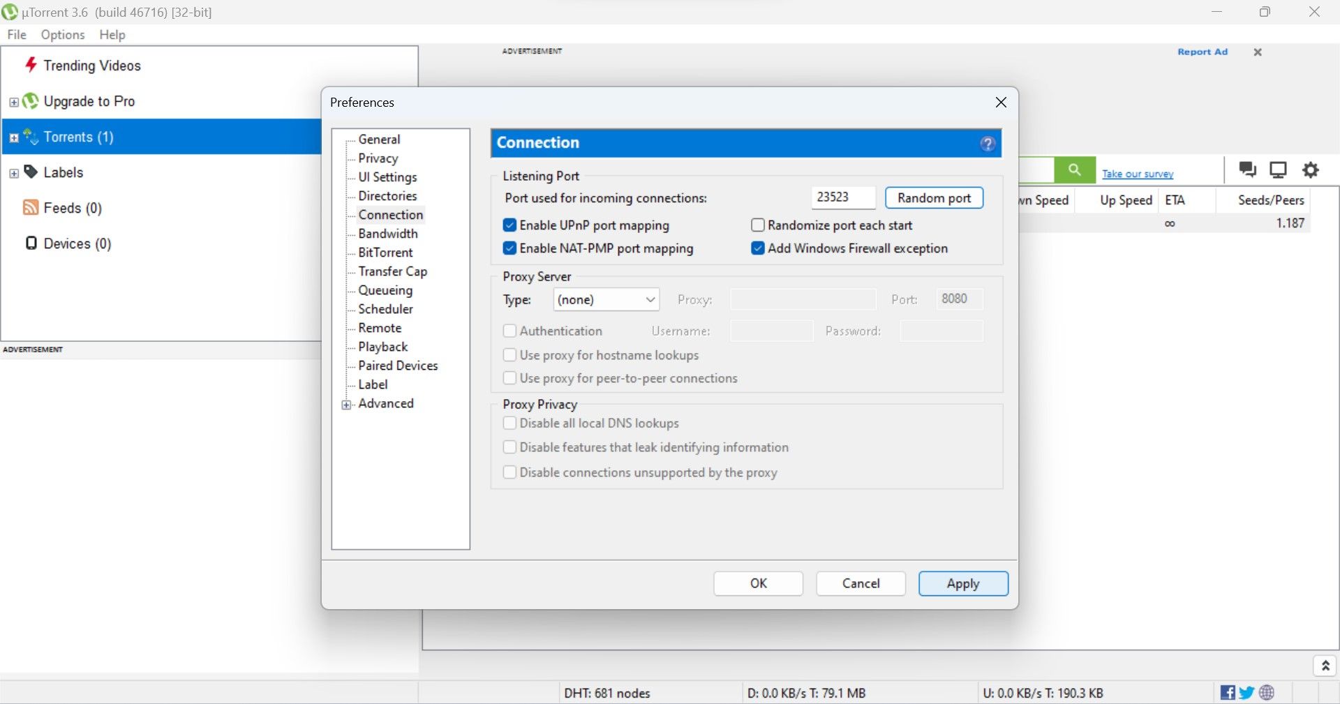 Как увеличить скорость загрузки в uTorrent для Windows