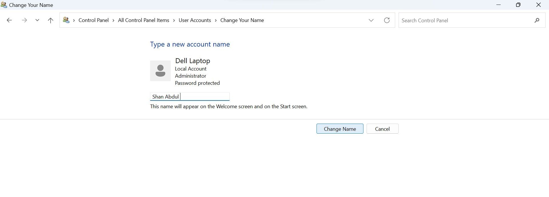 Как изменить имя пользователя в Windows 11