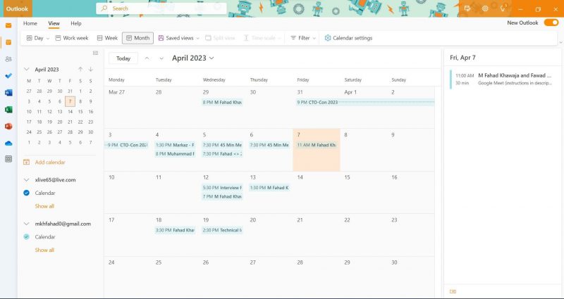 Как настроить календарь Outlook в Windows