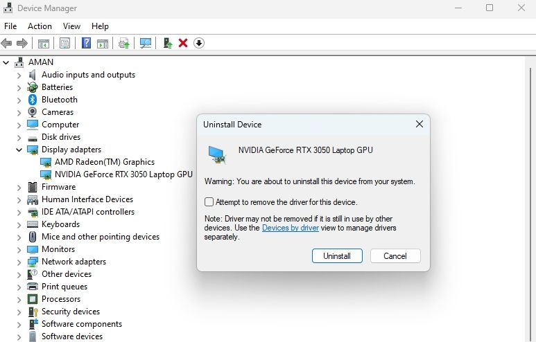 Как исправить, что панель управления NVIDIA не сохраняет настройки в Windows 11