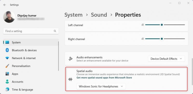 Как включить объемный звук в Windows 11
