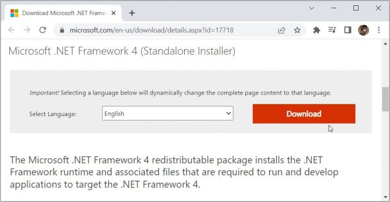 Как исправить Microsoft .NET Ошибка установки Framework 4