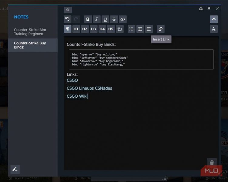 How to Use Steam Notes