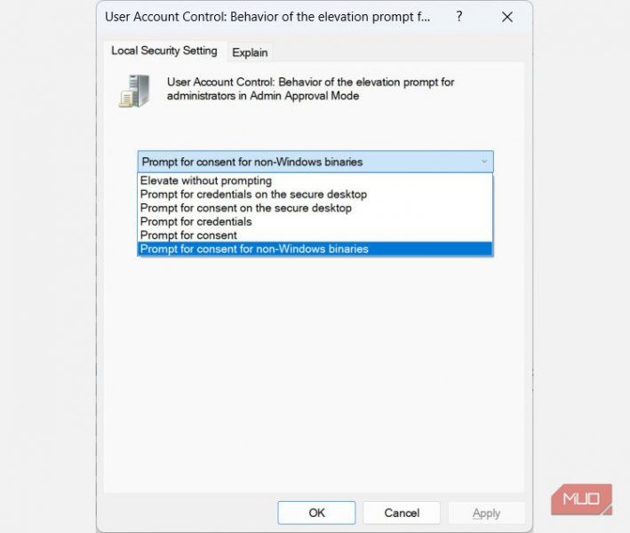 Как изменить способ работы контроля доступа пользователей для администраторов в Windows