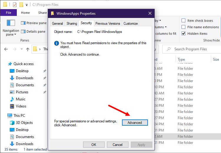 Как получить доступ к защищенной папке WindowsApps в Windows
