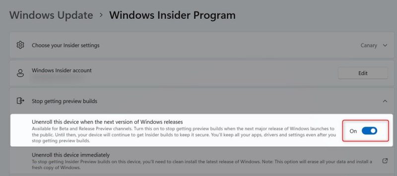 Как предотвратить доступ к инсайдерским сборкам в Windows 11