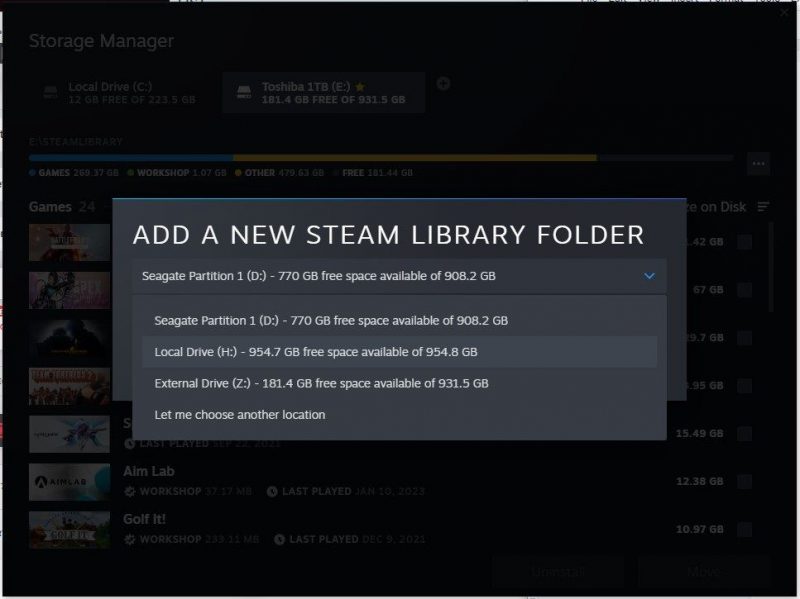 Как играть в игры Steam на внешнем диске с помощью Steam Storage Manager