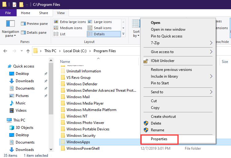 Как получить доступ к Защищенная папка WindowsApps в Windows
