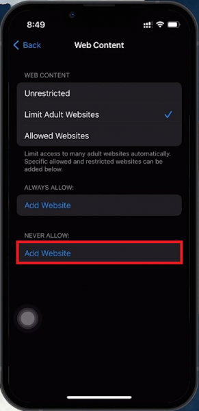 How To Block Adult Websites on iPhone