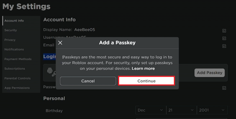 How To Set Up A Passkey for Roblox Website - Easy Guide